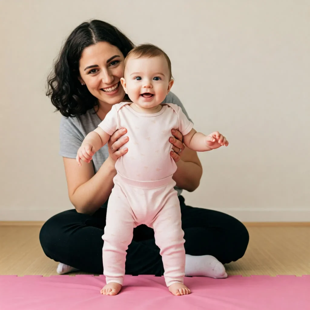 Bebé en terapia de fisioterapia infantil